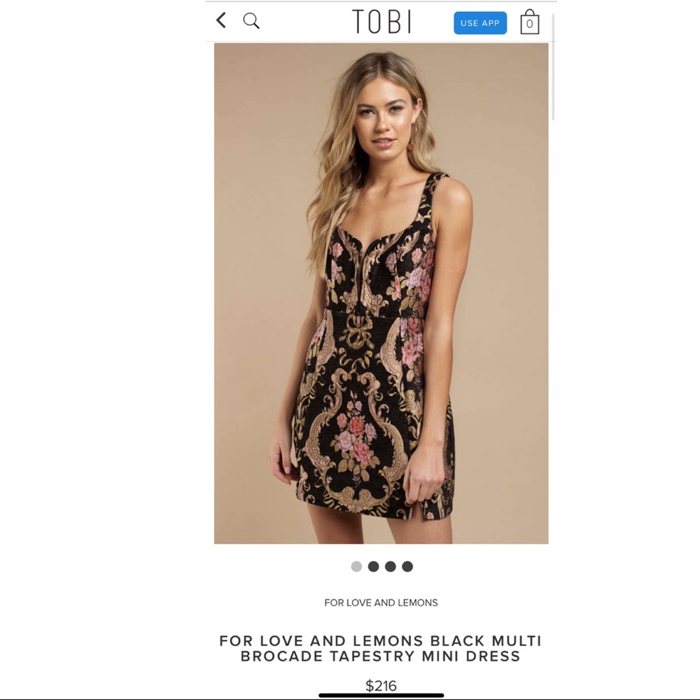 BLACK MULTI BROCADE TAPESTRY MINI DRESS